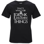 COOLMIND GA0131A cotton casual breathable game of thrones men t shirt cool I drink and i know things printed men's t-shirt