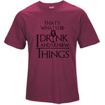 COOLMIND GA0131A cotton casual breathable game of thrones men t shirt cool I drink and i know things printed men's t-shirt