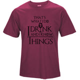 COOLMIND GA0131A cotton casual breathable game of thrones men t shirt cool I drink and i know things printed men's t-shirt