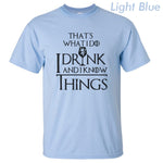 COOLMIND GA0131A cotton casual breathable game of thrones men t shirt cool I drink and i know things printed men's t-shirt