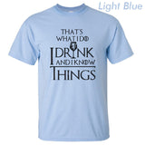 COOLMIND GA0131A cotton casual breathable game of thrones men t shirt cool I drink and i know things printed men's t-shirt