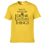 COOLMIND GA0131A cotton casual breathable game of thrones men t shirt cool I drink and i know things printed men's t-shirt