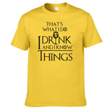 COOLMIND GA0131A cotton casual breathable game of thrones men t shirt cool I drink and i know things printed men's t-shirt