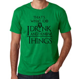 COOLMIND GA0131A cotton casual breathable game of thrones men t shirt cool I drink and i know things printed men's t-shirt