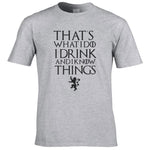 COOLMIND GA0131A cotton casual breathable game of thrones men t shirt cool I drink and i know things printed men's t-shirt