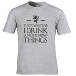 COOLMIND GA0131A cotton casual breathable game of thrones men t shirt cool I drink and i know things printed men's t-shirt