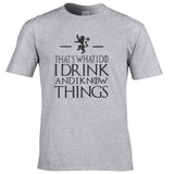 COOLMIND GA0131A cotton casual breathable game of thrones men t shirt cool I drink and i know things printed men's t-shirt