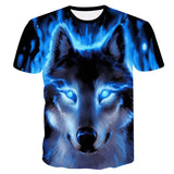 Wolf 3D Print Animal  T-Shirt Men