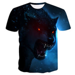 Wolf 3D Print Animal  T-Shirt Men