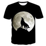 Wolf 3D Print Animal  T-Shirt Men