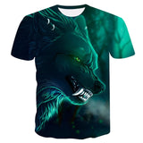 Wolf 3D Print Animal  T-Shirt Men