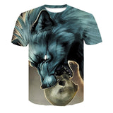 Wolf 3D Print Animal  T-Shirt Men