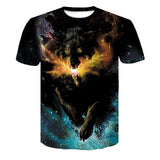 Wolf 3D Print Animal  T-Shirt Men