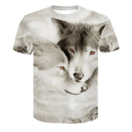 Wolf 3D Print Animal  T-Shirt Men