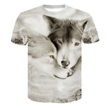 Wolf 3D Print Animal  T-Shirt Men