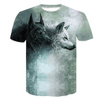 Wolf 3D Print Animal  T-Shirt Men