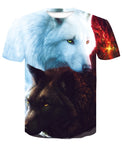 Wolf 3D Print Animal  T-Shirt Men