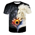 Wolf 3D Print Animal  T-Shirt Men