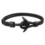 2019 New Fashion Black Color Anchor Bracelets Men