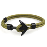 2019 New Fashion Black Color Anchor Bracelets Men