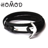 2019 New Fashion Black Color Anchor Bracelets Men