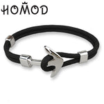 2019 New Fashion Black Color Anchor Bracelets Men