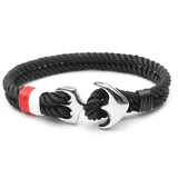 2019 New Fashion Black Color Anchor Bracelets Men