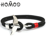 2019 New Fashion Black Color Anchor Bracelets Men