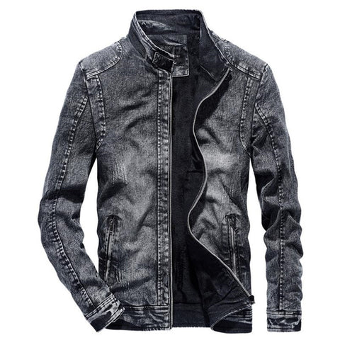 New Spring and Autumn Men's Denim Jacket Casual Solid Color Jacket Fashion Vintage Cotton Jacket Coat top